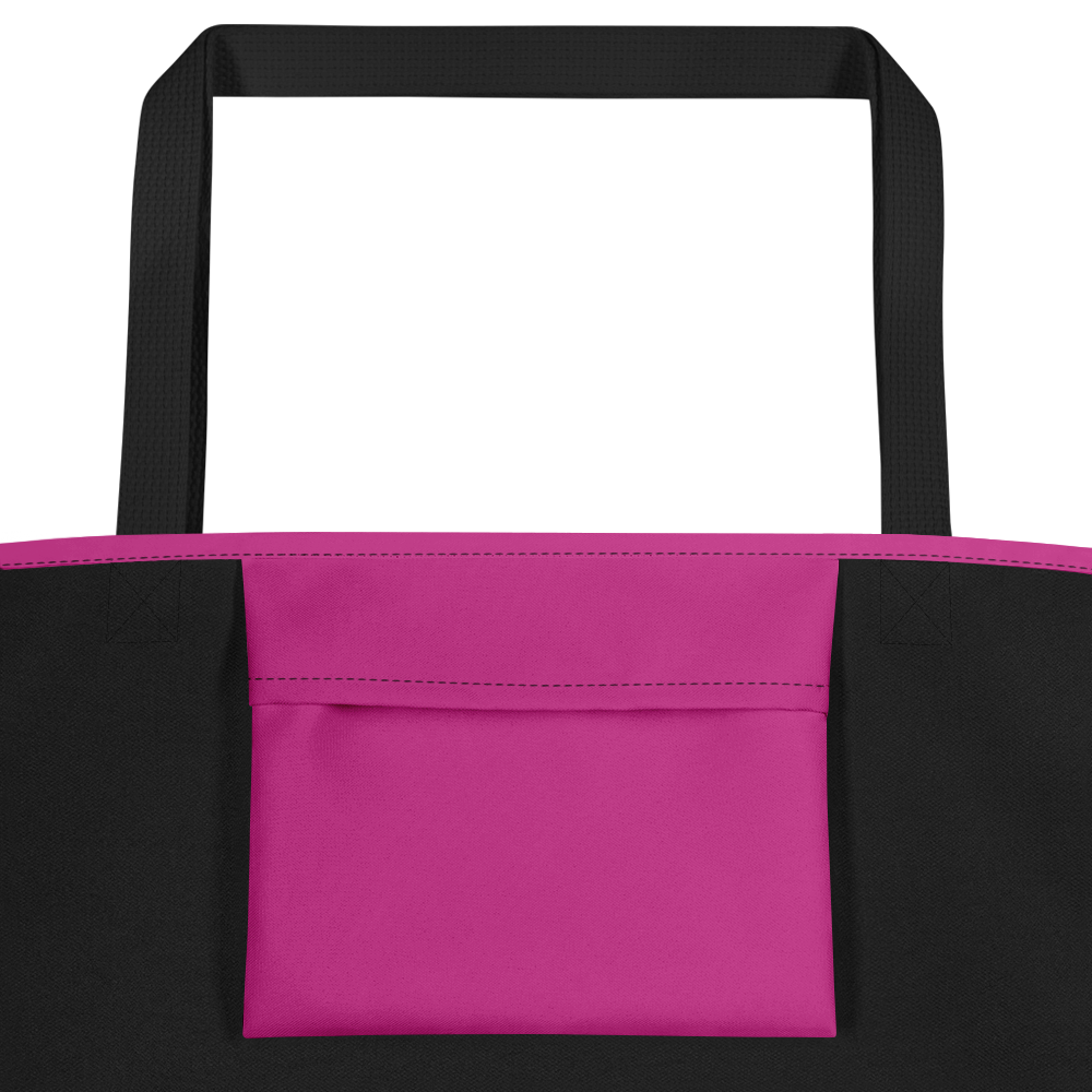 Hopeful Beautiful Brown Girl Large Tote Bag (with Pocket) Hot Pink