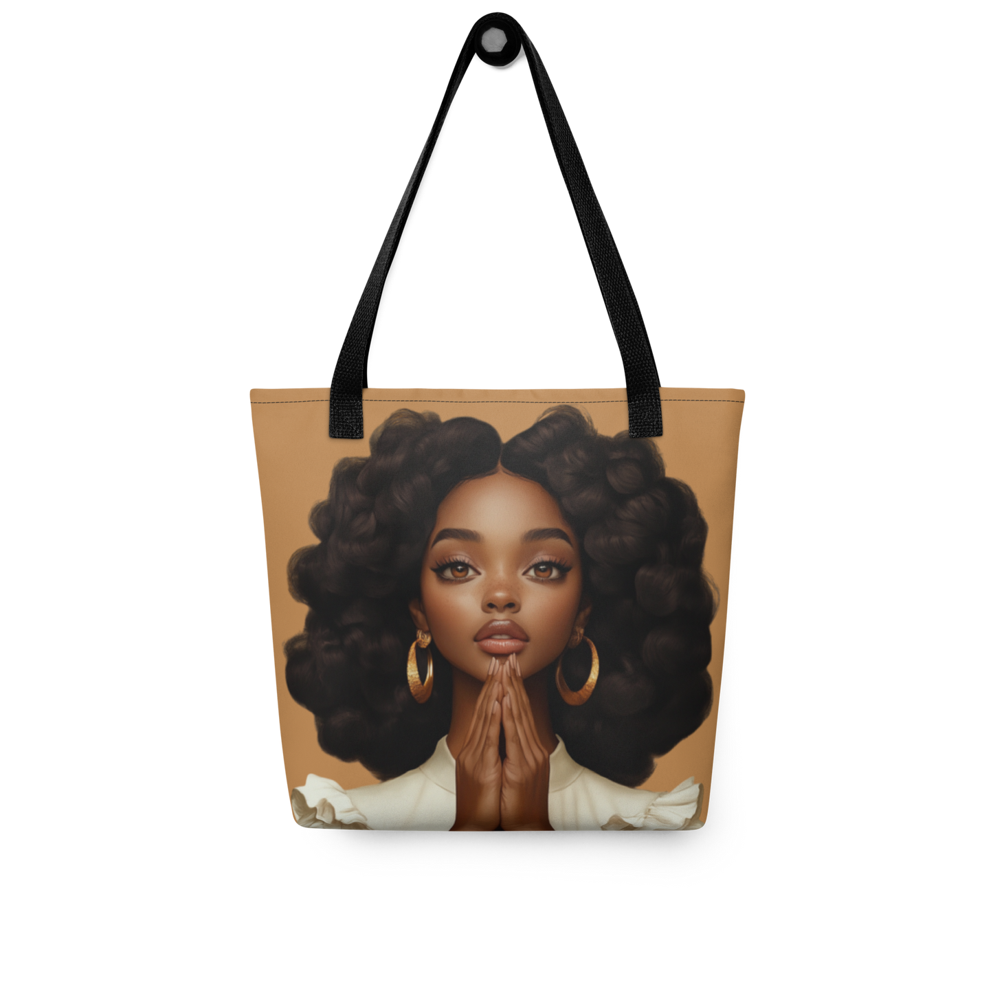 Hopeful Beautiful Brown Girl Regular Tote Bag (Light Brown)