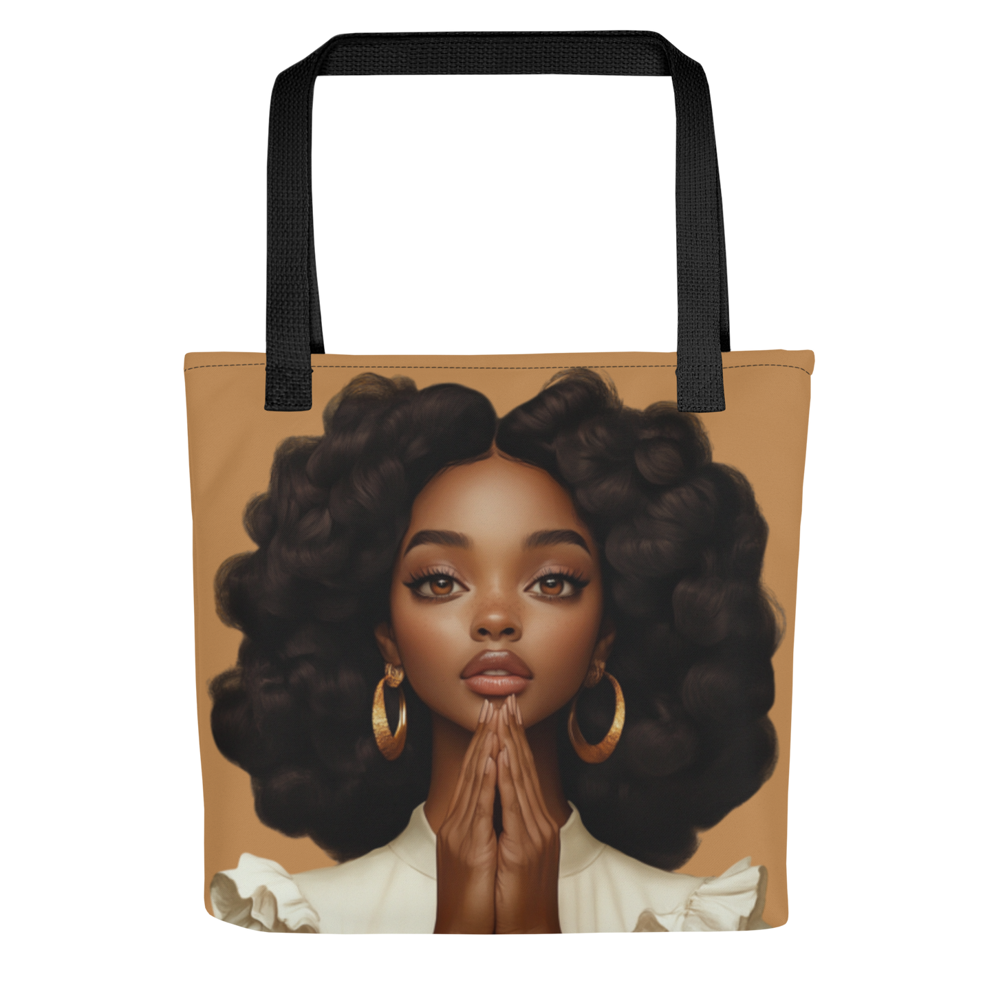 Hopeful Beautiful Brown Girl Regular Tote Bag (Light Brown)