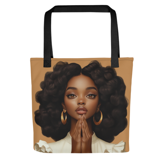 Hopeful Beautiful Brown Girl Regular Tote Bag (Light Brown)